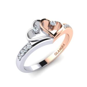 حلقه طلا رنگ ترکیبی مدل گبی